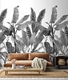 GRANDECO - Papier peint panoramique Graphic Palms - H.280xl.159cm - vignette