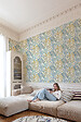 GRANDECO - Papier peint Exotic - Bleu-kaki - L.10050xl.530mm - vignette