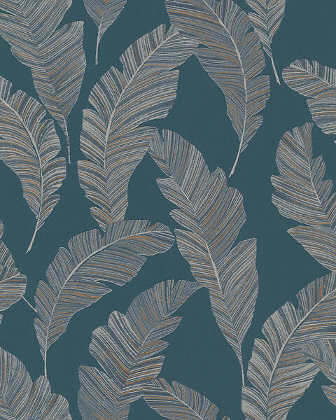 GRANDECO - Papier peint expanse intisse plume sila bleu - large