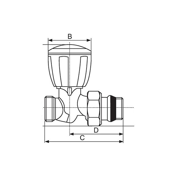 GIACOMINI - Robinet droit PE et cuivre série alésage Giacomini R432TG - large