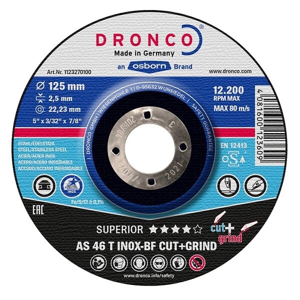 DRONCO - Disque à  tronçonner les métaux Dronco AS 46  AS 30 T Inox - large