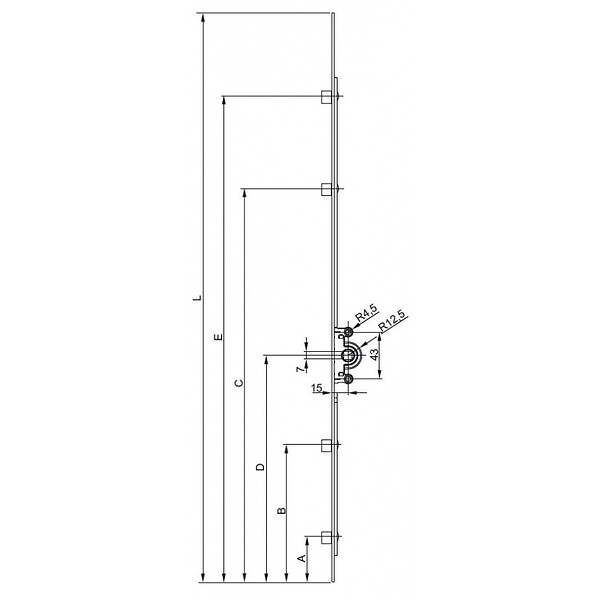 FERCO - Crémone verrou FERCO F15 ajustable G124252041 - large