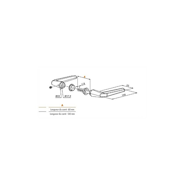 LOCINOX - BEQUILLE DOUBLE C8 X 60 ALUMINIUM - large