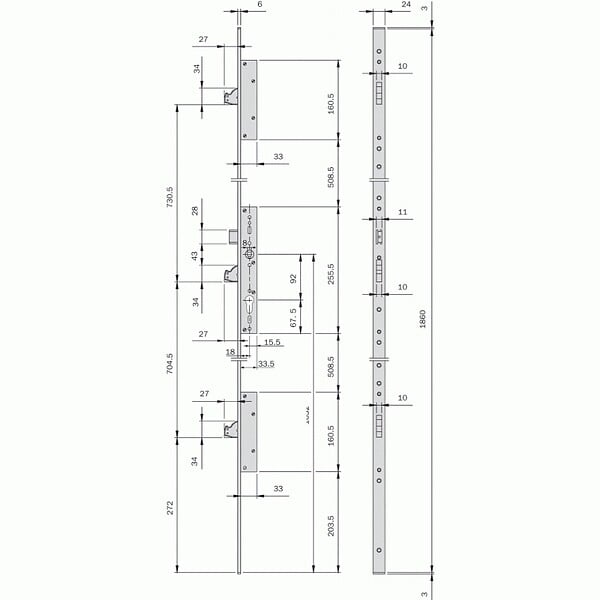 ISEO - COF 3PTS MULTIBLINDO PLATER A40 TET U INOX 1860 - large