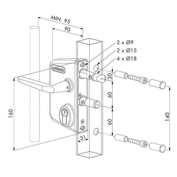 LOCINOX - SERRURE DE PORTAIL BATTANT - large
