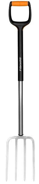 FISKARS - Fourche à bêcher Xact M - Tête acier au bore - Manche en acier - large