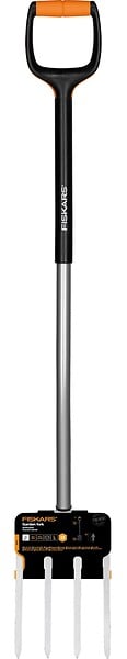 FISKARS - Fourche à bêcher Xact L - Tête acier au bore - Manche en acier - large
