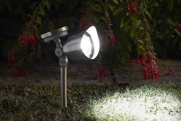 SMARTSOLAR - Spot solaire à piquer Mega 10 lumens - Acier inoxydable - 33x17.5CM - large