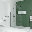 AURLANE - Paroi de Douche arrondie 120x200 cm - Profilé Noir Mat - DARK CURVED - vignette