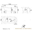 ROGIER & MOTHES - Baignoire sur pieds rétro en fonte LIVINGSTON Noire 170 cm Pieds blancs - vignette