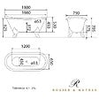 ROGIER & MOTHES - Baignoire sur pieds rétro en fonte BRADFORD Blanche 180 cm Pieds blancs - vignette