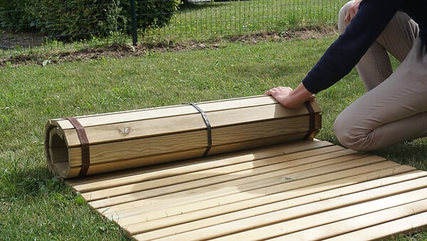 CERLAND - Terrasse enroulee Matea - Pin - 200x90x1,9cm - large