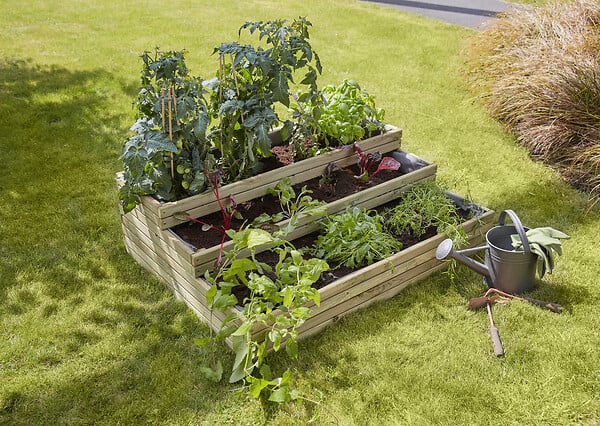 CERLAND - Carré potager bois pin sylvestre HORIZON ANGELIC vert 209 L - large
