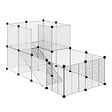 PAWHUT - PawHut Cage parc enclos modulable petits animaux de compagnie - dim. standards 140L x 70l x 70H cm - 27 panneaux bords arrondis - résine PP fils d'acier noir - vignette