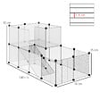 PAWHUT - PawHut Cage parc enclos modulable petits animaux de compagnie - dim. standards 140L x 70l x 70H cm - 27 panneaux bords arrondis - résine PP fils d'acier noir - vignette