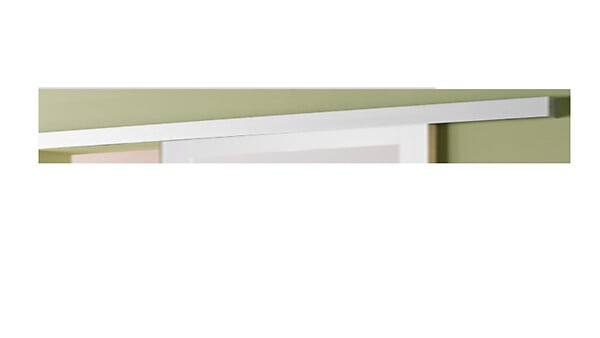 GD MENUISERIES - Porte Coulissante Athena Gris Clair Vitrée H204 x L73 cm, Rail Alu Bandeau blanc, Coquilles - large