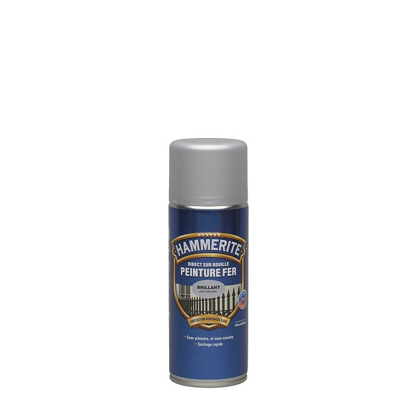 HAMMERITE - Aérosol fer Hammerite Direct sur Rouille Brillant Argent 400 ML - large