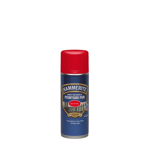 HAMMERITE - Peinture antirouille en aérosol - Direct sur Rouille - Rouge vif - 400ml - large