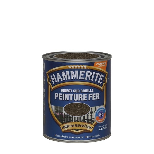 HAMMERITE - Peinture direct sur rouille - Forge Châtaigne - 0,75L - large