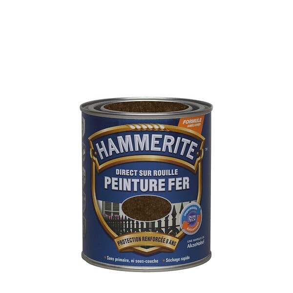 HAMMERITE - Peinture Direct sur Rouille - Chataîgne - Martele - 0,75L - large