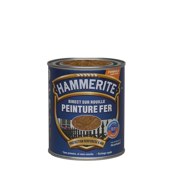 HAMMERITE - Peinture Direct sur Rouille - Cuivre  - Martele - 0,75L - large