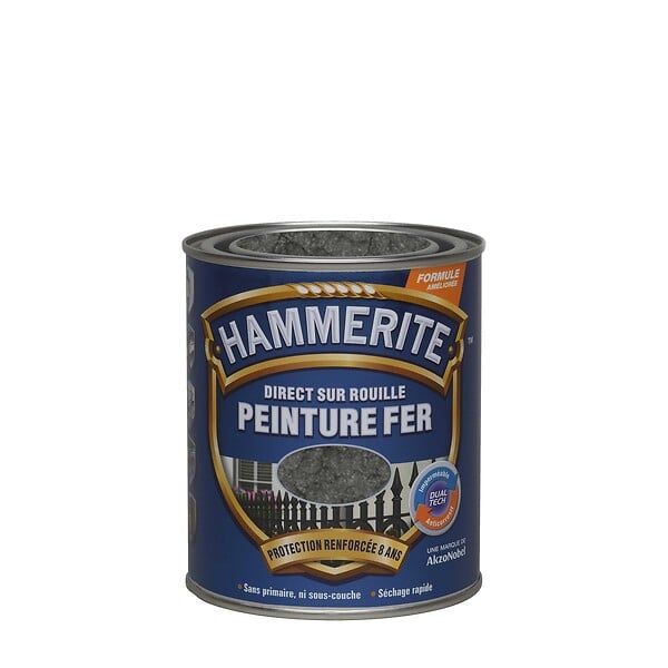 HAMMERITE - Peinture antirouille directe - Martelé - Gris Ardoise - 0,75L - large