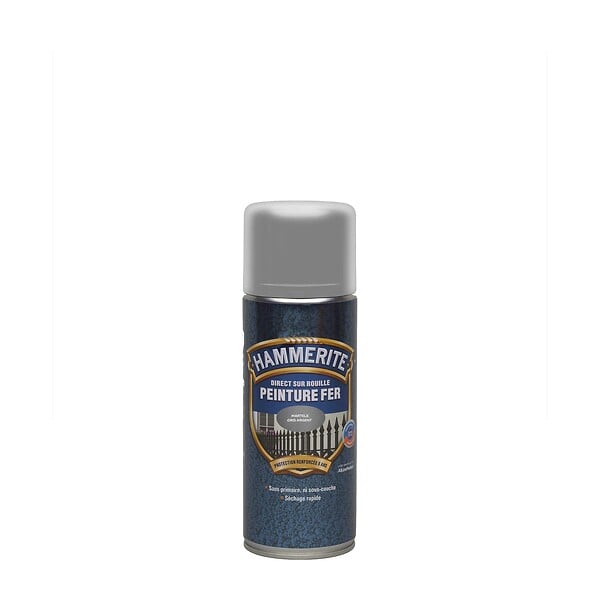 HAMMERITE - Aérosol fer - Peinture antirouille - Martelé Gris Argent - 400ml - large