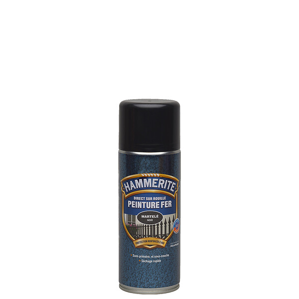 HAMMERITE - Aérosol fer Hammerite Direct sur Rouille Martelé Noir 400 ML - large
