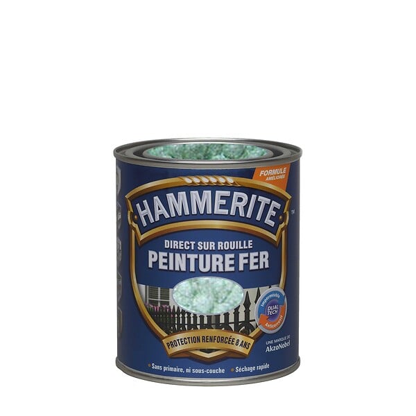 HAMMERITE - Peinture antirouille directe - Vert Jade - Martelé 0,75L - large