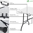 VOUNOT - Table de camping pique nique pliable 180cm HDPE blanc - vignette