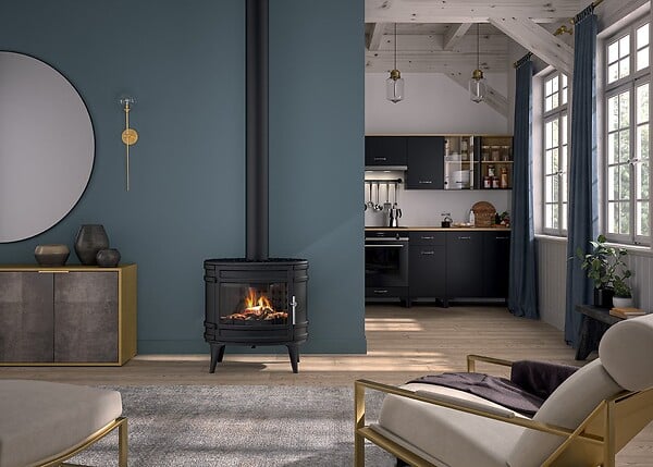 INVICTA - Poêle à bois fonte Mandorin - Anthracite - 8kW - large