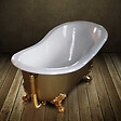 ROGIER & MOTHES - Baignoire sur pieds en fonte ASHFORD dorée or 156 cm Pieds dorés or - vignette