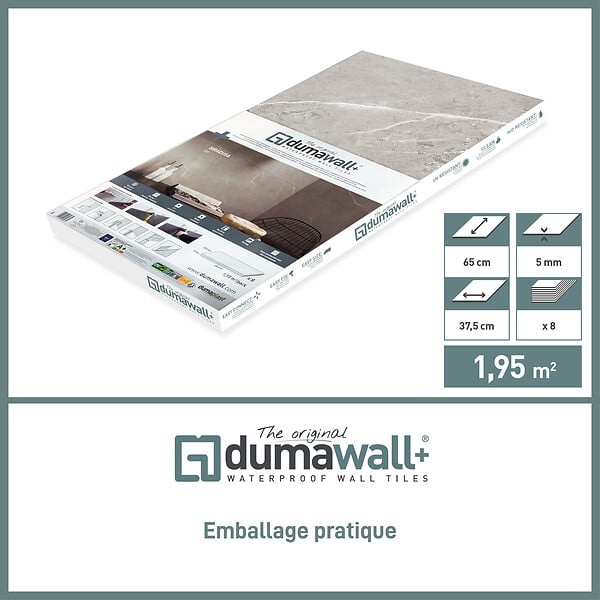 DUMAWALL+ - Dalles PVC Dumawall+ cloudy blanc 375x650mm - large