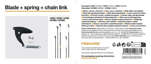 FISKARS - Kit lame ressort chaîne - UPX86 et PX82 - large
