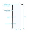 AURLANE - Paroi de Douche 80x195 cm en Verre Trempé 5 mm - Finition Noire - DARK ELEMENTARY - vignette