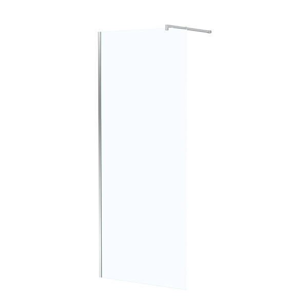 AURLANE - Paroi de Douche 80x195 cm en Verre Trempé 5 mm - Finition Chromé - CHROMED ELEMENTARY - large
