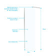 AURLANE - Paroi de Douche 60x195 cm en Verre Trempé 5 mm - Finition Chromé - CHROMED ELEMENTARY - vignette