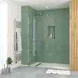 AURLANE - Paroi de Douche 100x195 cm en Verre Trempé 5 mm - Finition Chromé - CHROMED ELEMENTARY - vignette