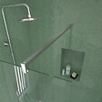 AURLANE - Paroi de Douche 100x195 cm en Verre Trempé 5 mm - Finition Chromé - CHROMED ELEMENTARY - vignette