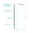 AURLANE - Paroi de Douche 50x195 cm en Verre Trempé 5 mm - Finition Noire - DARK ELEMENTARY - vignette