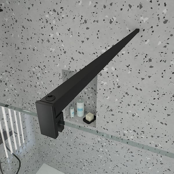 AURLANE - Paroi de Douche 60x195 cm en Verre Trempé 5 mm - Finition Noire - DARK ELEMENTARY - large