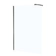 AURLANE - Paroi de Douche 140x195 cm en Verre Trempé 5 mm - Finition Noire - DARK ELEMENTARY - vignette