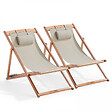 OVIALA - Lot de 2 chiliennes eucalyptus taupe - Socoa - vignette