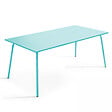 OVIALA - Table de jardin rectangulaire en métal 8 places 180 cm turquoise - Palavas - vignette