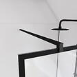 AURLANE - Paroi de douche avec pivot 120+40x195cm - Sérigraphie type Briques et Profilés Noir - DARK BLOCKS - vignette