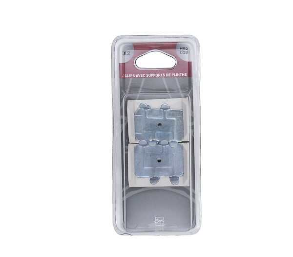BAR PLUS - Clips pied de cuisine avec support x2 pièces - large