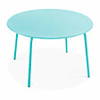 OVIALA - Table de jardin ronde en acier 8 places 120 cm turquoise - Palavas - vignette
