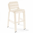 OVIALA - Ensemble table de bar et 2 chaises hautes en métal ivoire - Palavas - vignette