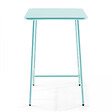 OVIALA - Table haute de jardin carrée en acier bleu turquoise 70cm - Palavas - vignette