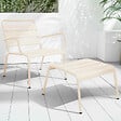 OVIALA - Fauteuil de jardin bas relax acier ivoire - Palavas - vignette